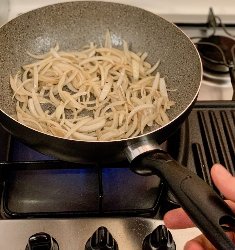 Cooking onions for stir fry