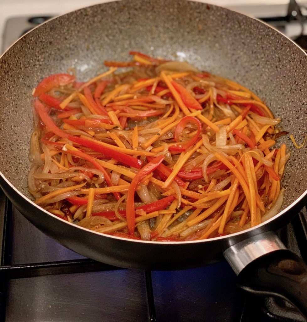 Cooking vegetables for stir fry