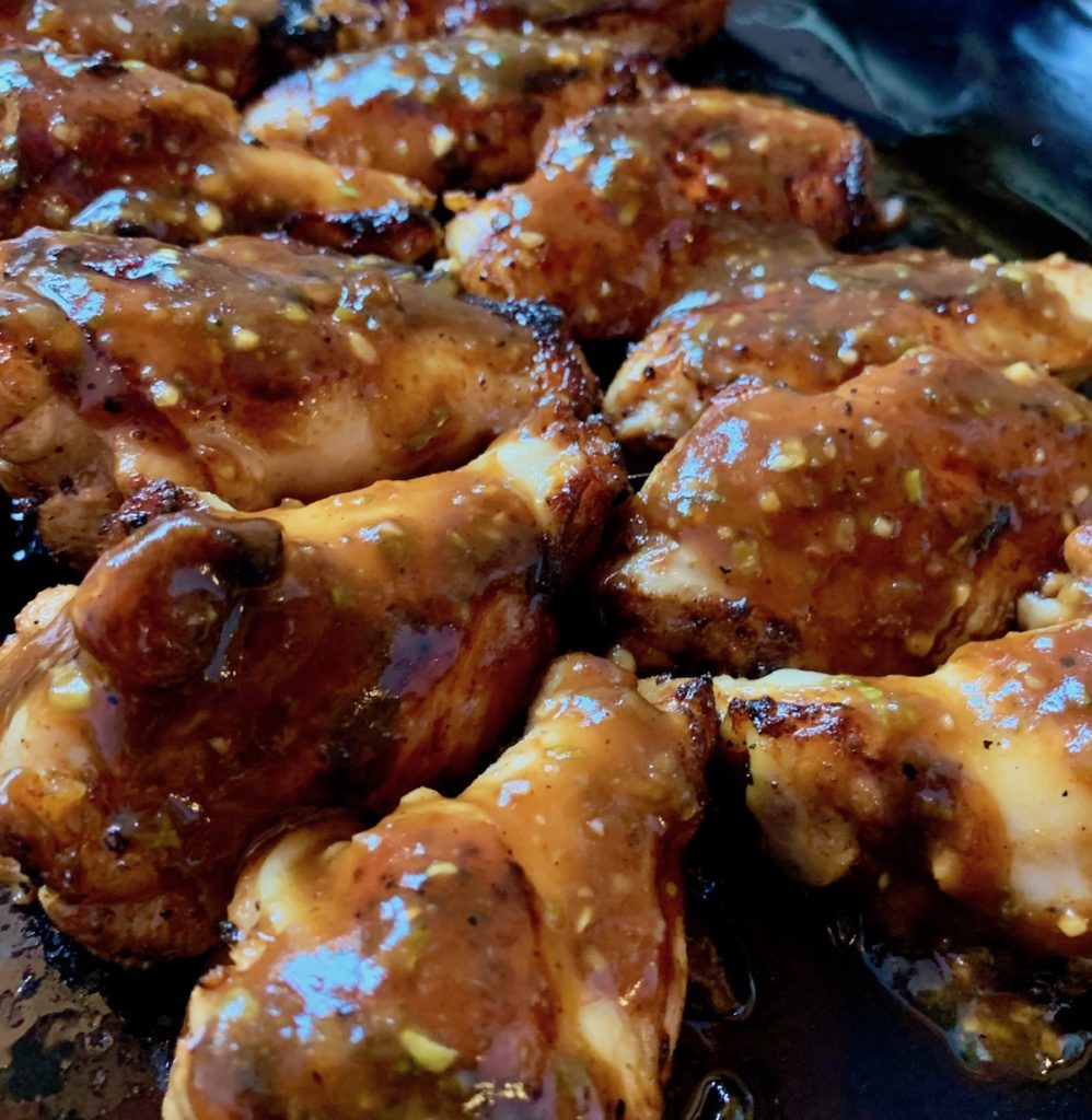 Glazed sticky thai chicken wings