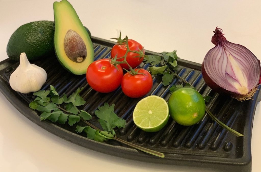 Ingredients to make guacamole
