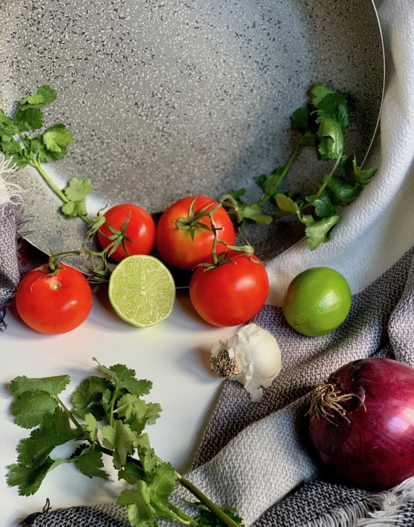 Ingredients for authentic pico de gallo