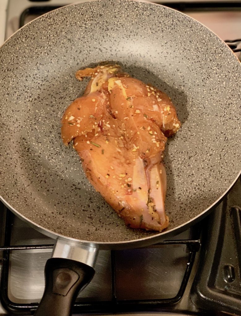 Searing a chicken breast