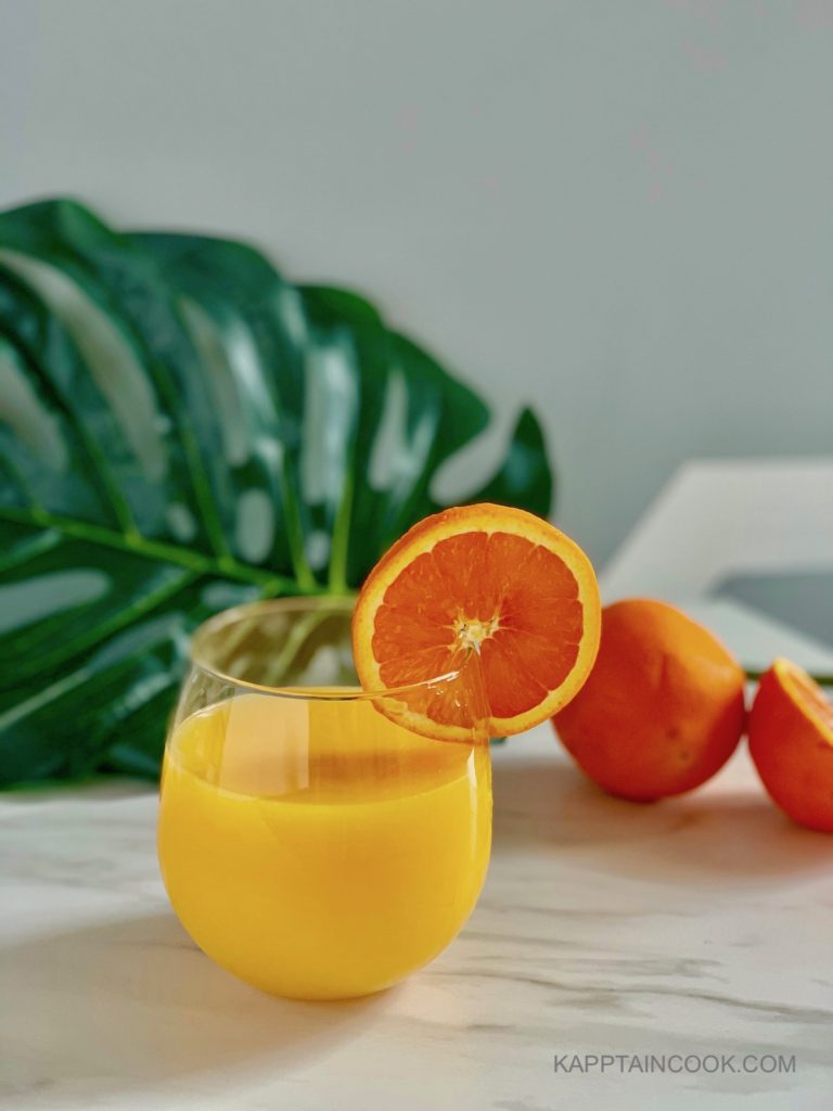 Fresh orange juice made at home