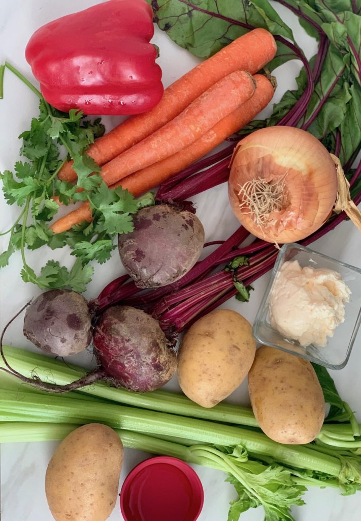 Ingredients for a cold beet salad